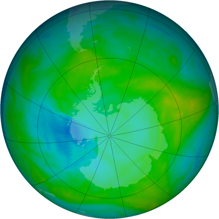 Antarctic ozone map for 04 February 1983